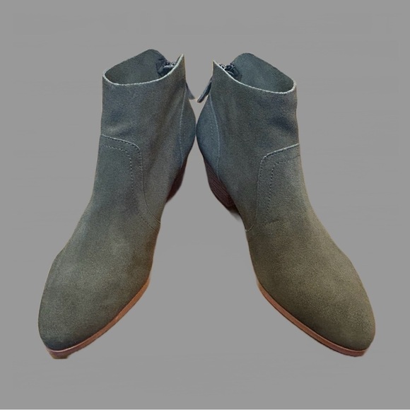 NWT Violet & Red Cupid Real Suede Leather Bootie in Olive Green, Size 8 1/2M - Picture 9 of 14